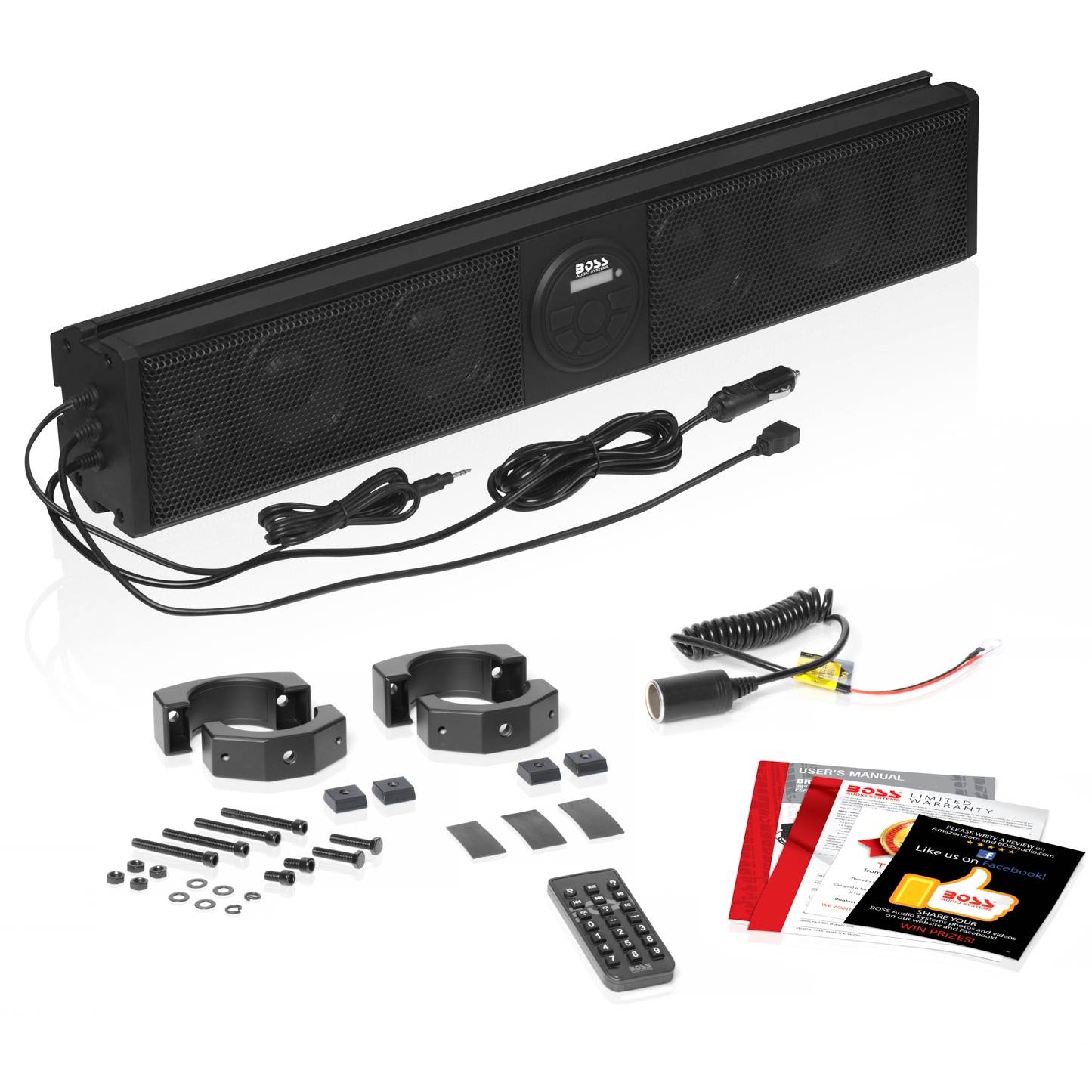 BOSS Audio 26 Inch Waterproof ATV/UTV Bluetooth Sound Bar Amplifier Audio System