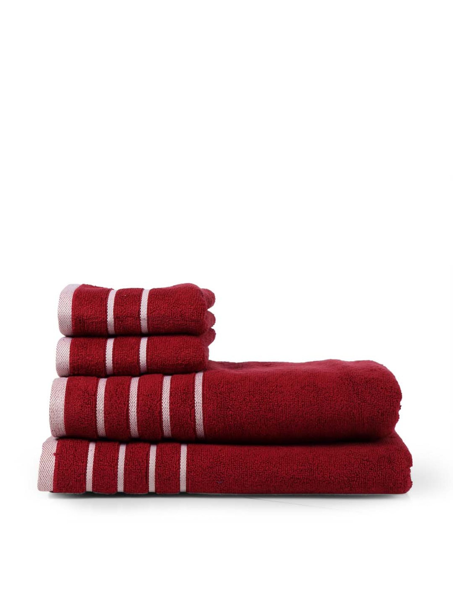 Mark Home 100% Cotton 500 GSM Zero Twist Simply Soft Maroon Towel Set