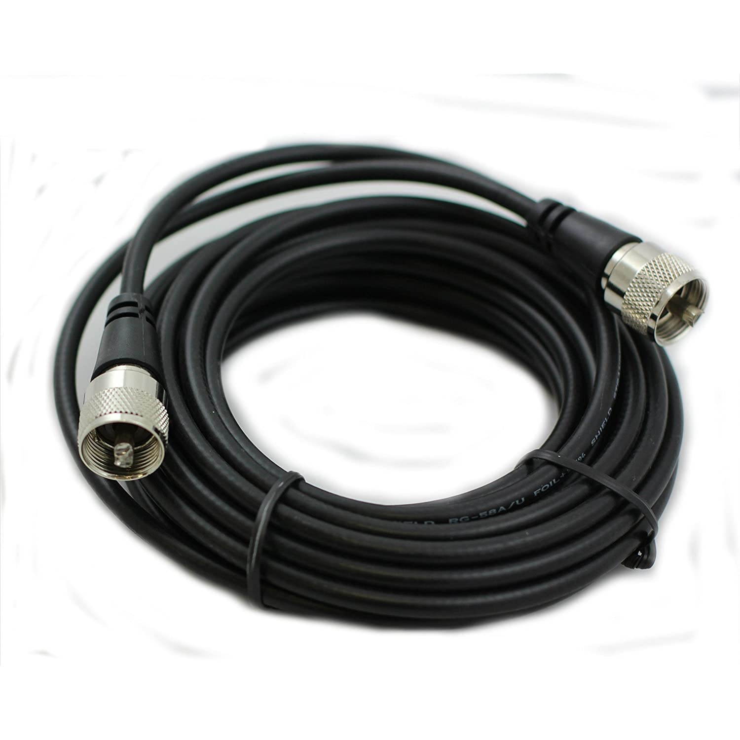 BR-18 18 ft. RG-58 CB Antenna Coaxial Cable PL-259 Connector for CB Ham Amateur Radio Antennas