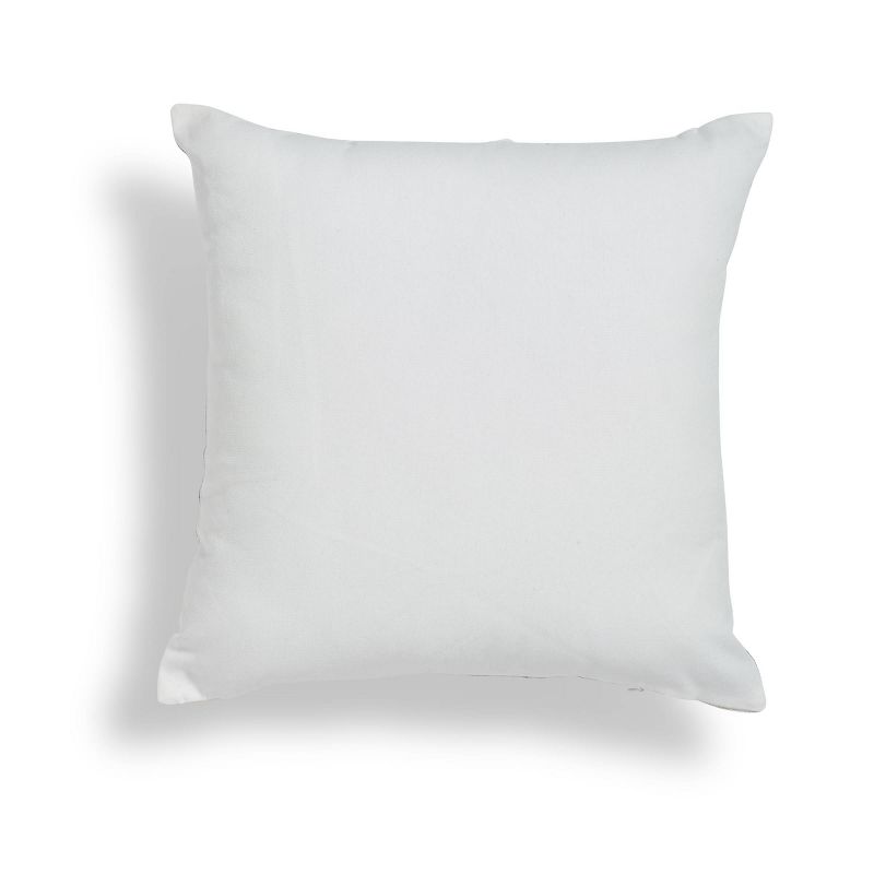 18"x18" Flint Crewel Embroidered Square Throw Pillow Gray/White - Sure Fit