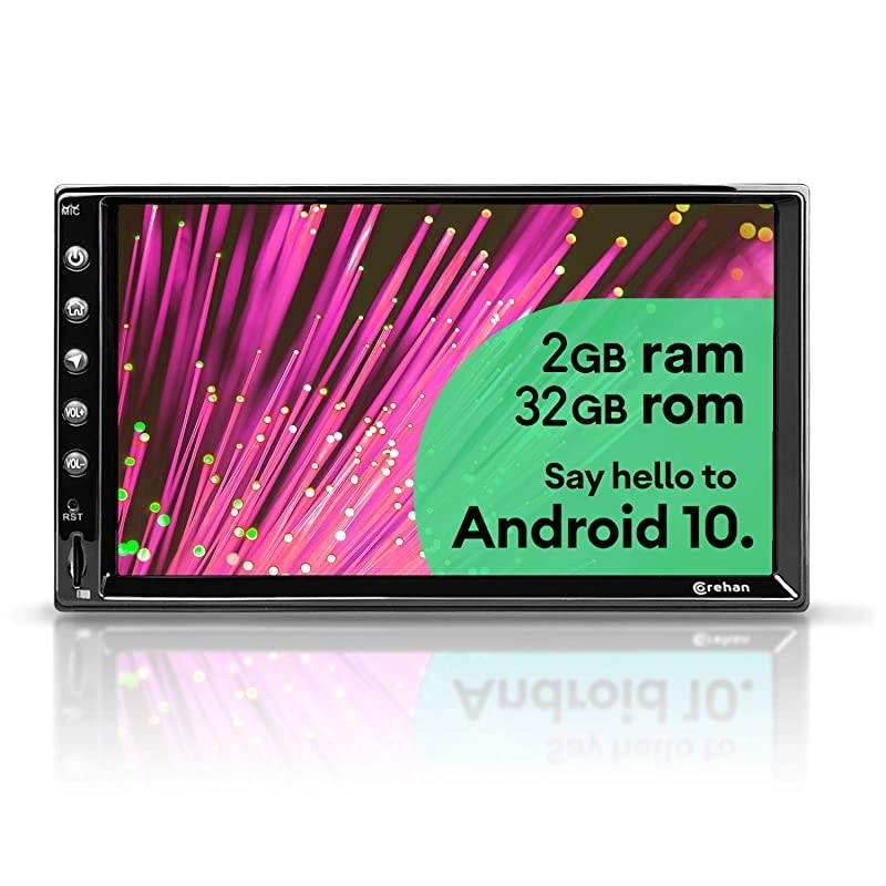 Double Din Android Car Stereo -  Android 10 with 7 inch Touch Screen in Dash Car Stereo Video Multimedia Player with Bluetooth WiFi GPS Radio Navigation System (Android 10, 1GB Ram 16GB ROM)