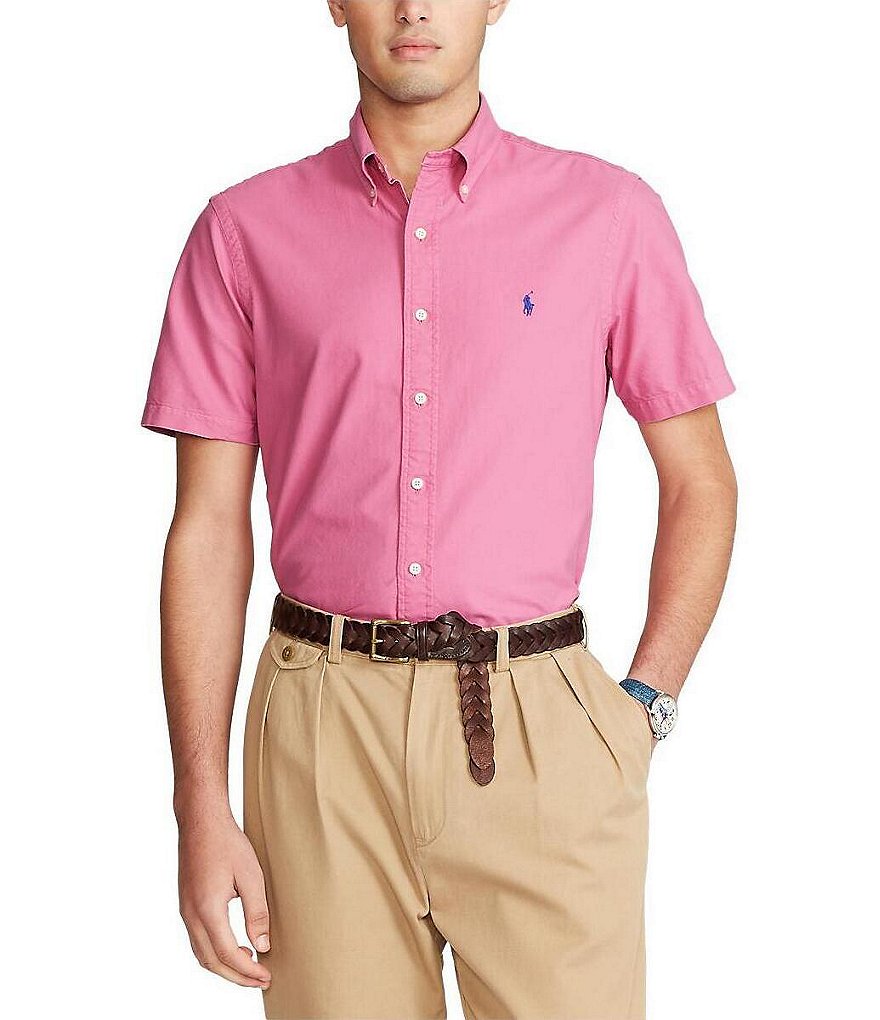 Polo Ralph Lauren Solid Garment-Dye Twill Short-Sleeve Woven Shirt