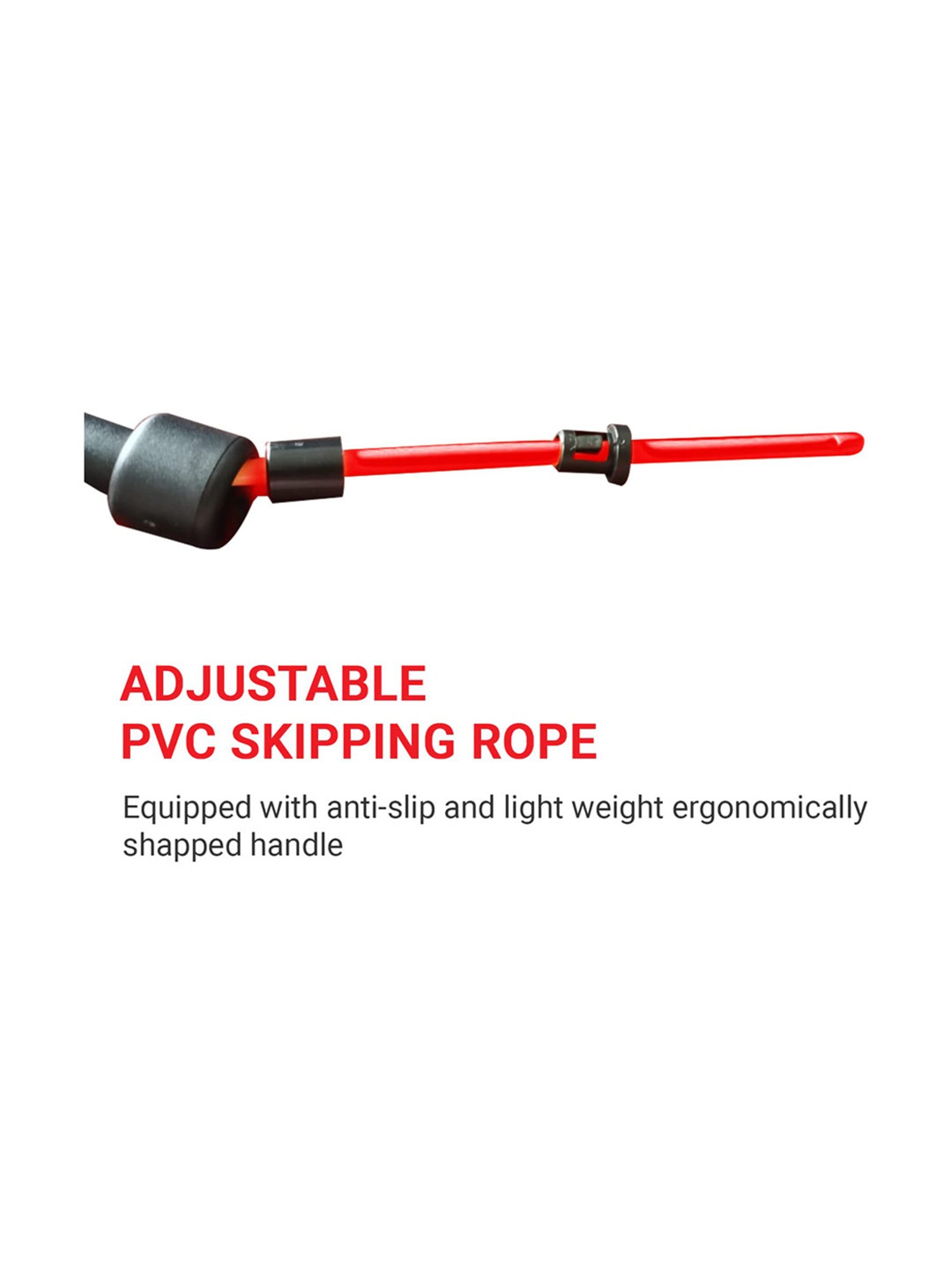 MAXPRO MPJR001 Adjustable PVC Jump Rope (Red)