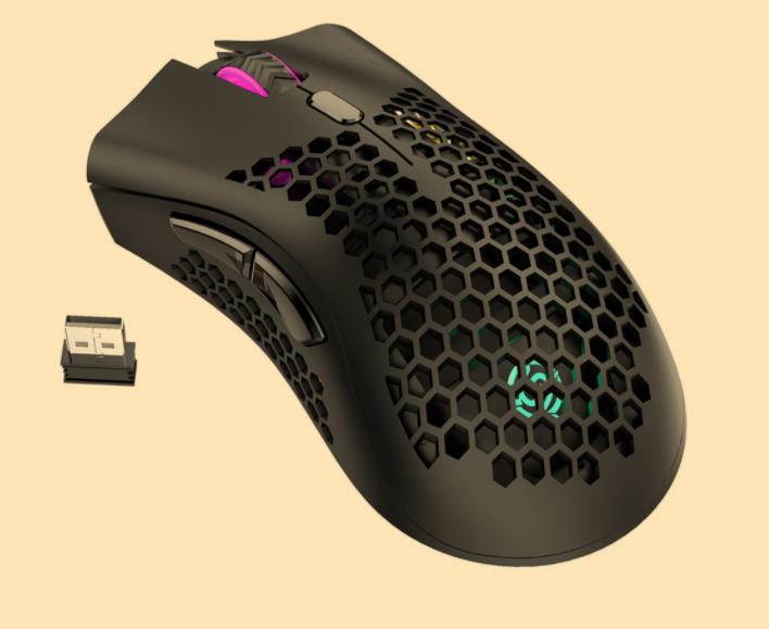 2.4GHz Wireless Gaming Mouse 7 Button 1600 DPI Adjustable RGB Backlit Rechargeable Mouse Lightweight Honeycomb Shell Gamer Mice