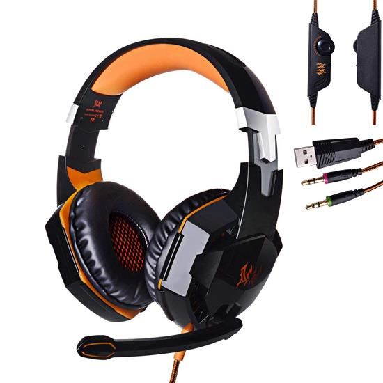 Zgeer Headphone Gaming PS4, 3.5mm Headset Gamer with Mic Bass Stereo, LED Light, for PC Xbox One PS4 Tablet Computer Smartphone