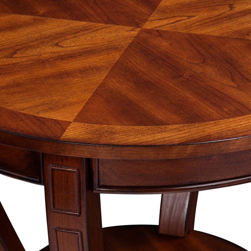 Elm Lane Patterson II Americana 26" Wide Cherry Wood Round End Table