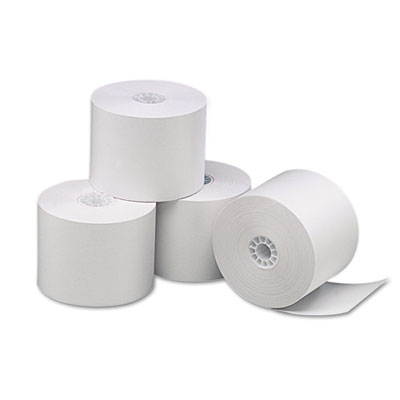 1-Ply White Bond Paper Rolls  1.75 in. (44mm) x 150 ft., 100 /case, w. Free Delivery for Uniwell POS register printer models: U100, U300, UX60, UX60F.