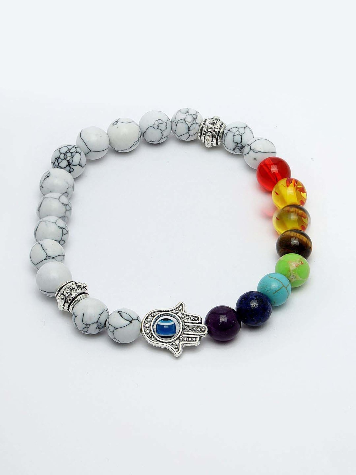 NVR Multicolor Marbel Crystal Elasticated Bracelet for Unisex