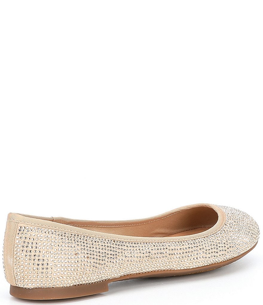 GB Star-Brite Microfiber Rhinestone Detail Ballet Flats