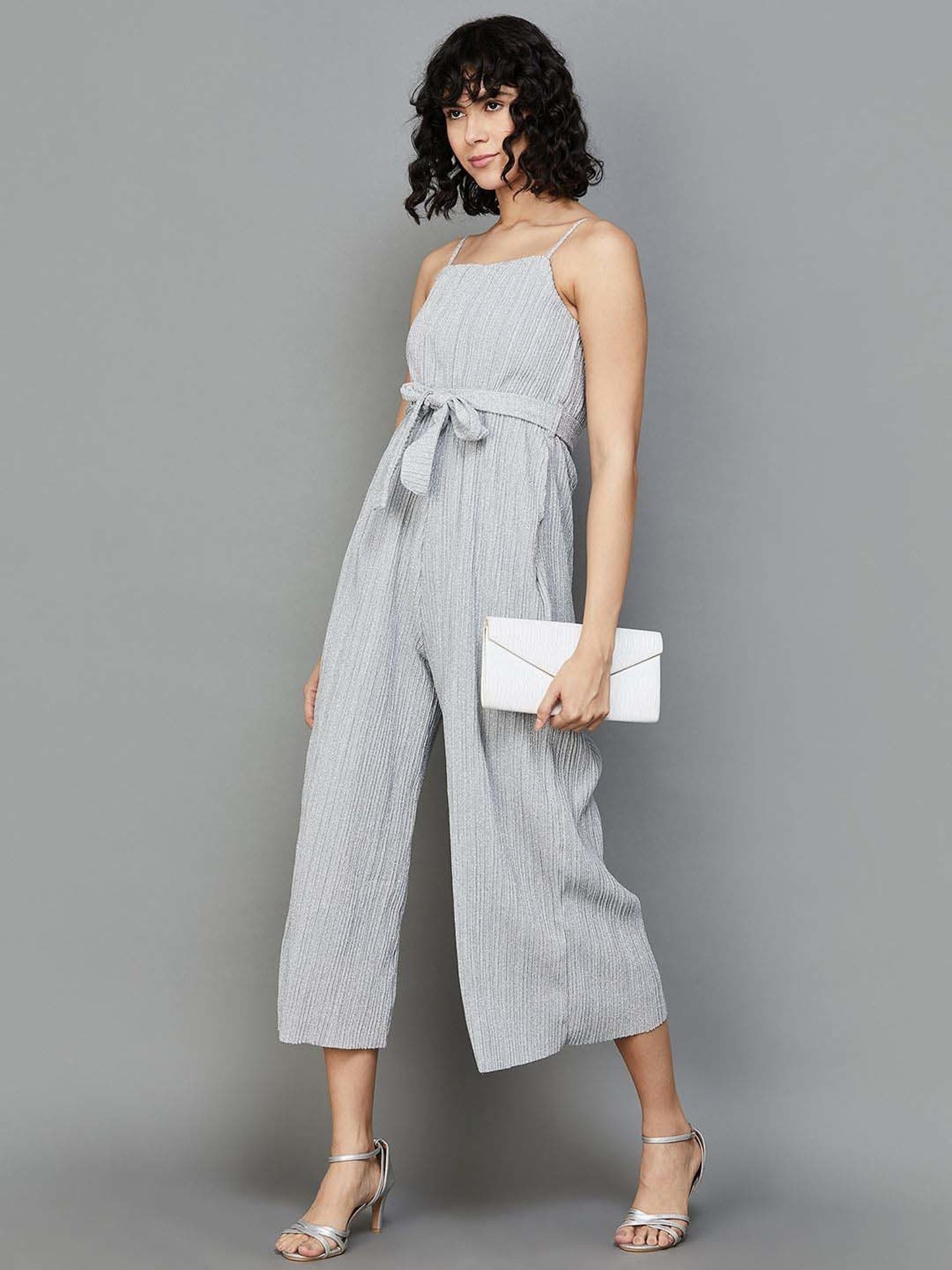 Ginger by Lifestyle Grey Pleated Jumpsuit