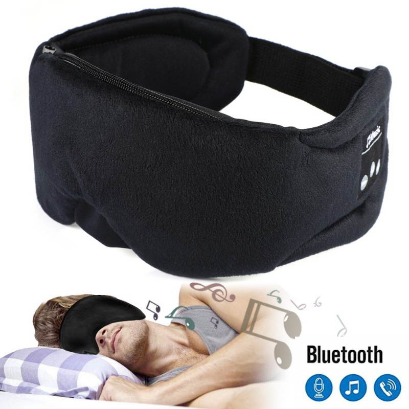 Bobora Sleep Headphones Bluetooth 5.0 Eye Mask For Men Women Noise Cancelling Sleeping Mask With Adjustable Strap Blue