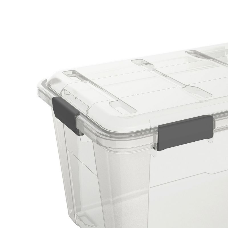 Ezy Storage Weather Proof IP65 13 Gallon Plastic Storage Bin Box w/ Lid (5 Pack)