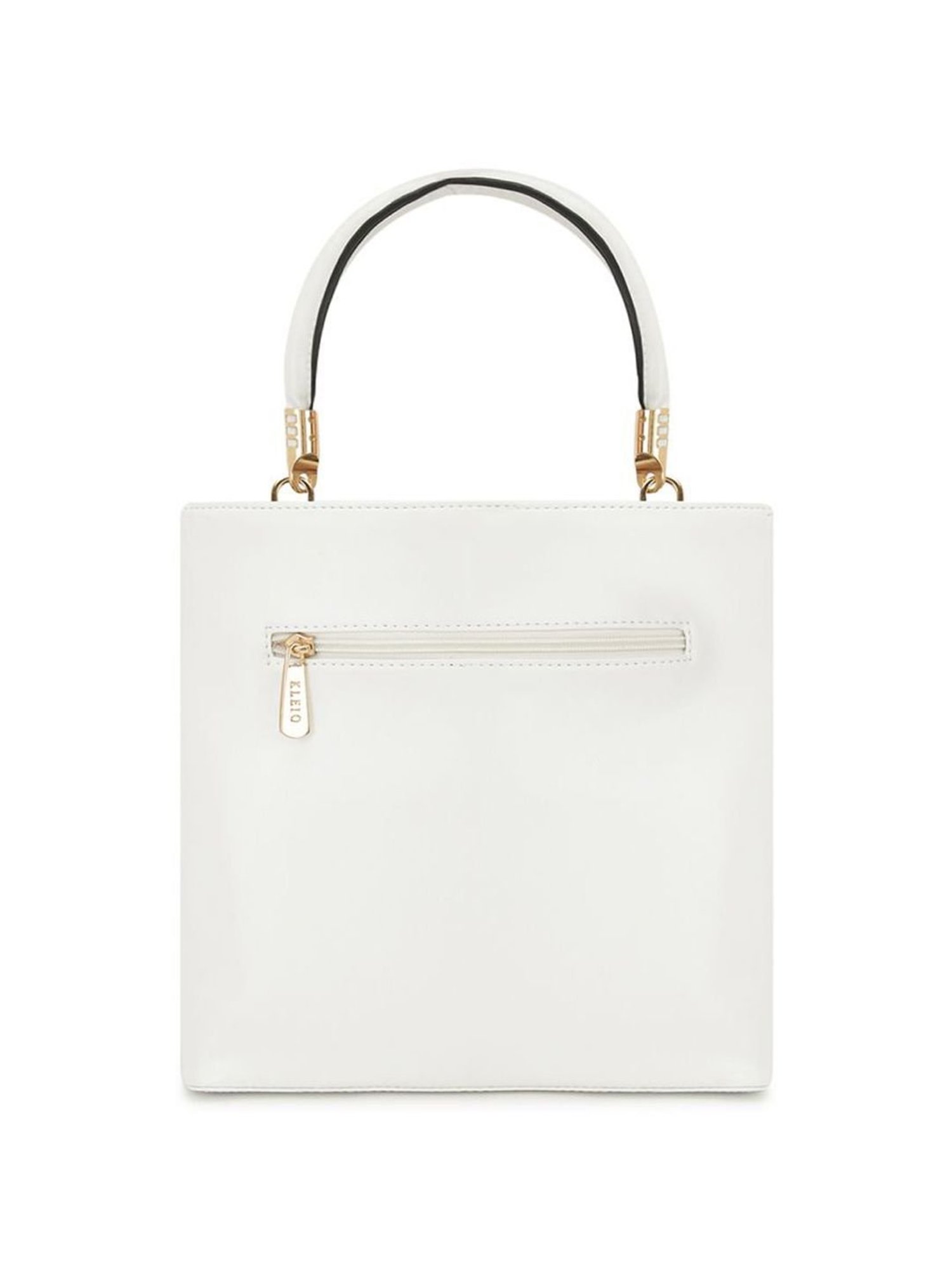 KLEIO White Textured Medium Handbag