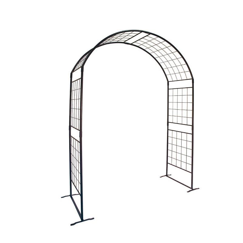 114.5" Tall Iron Monet II Garden Arbor Graphite Powder Coated Finish - Achla Designs