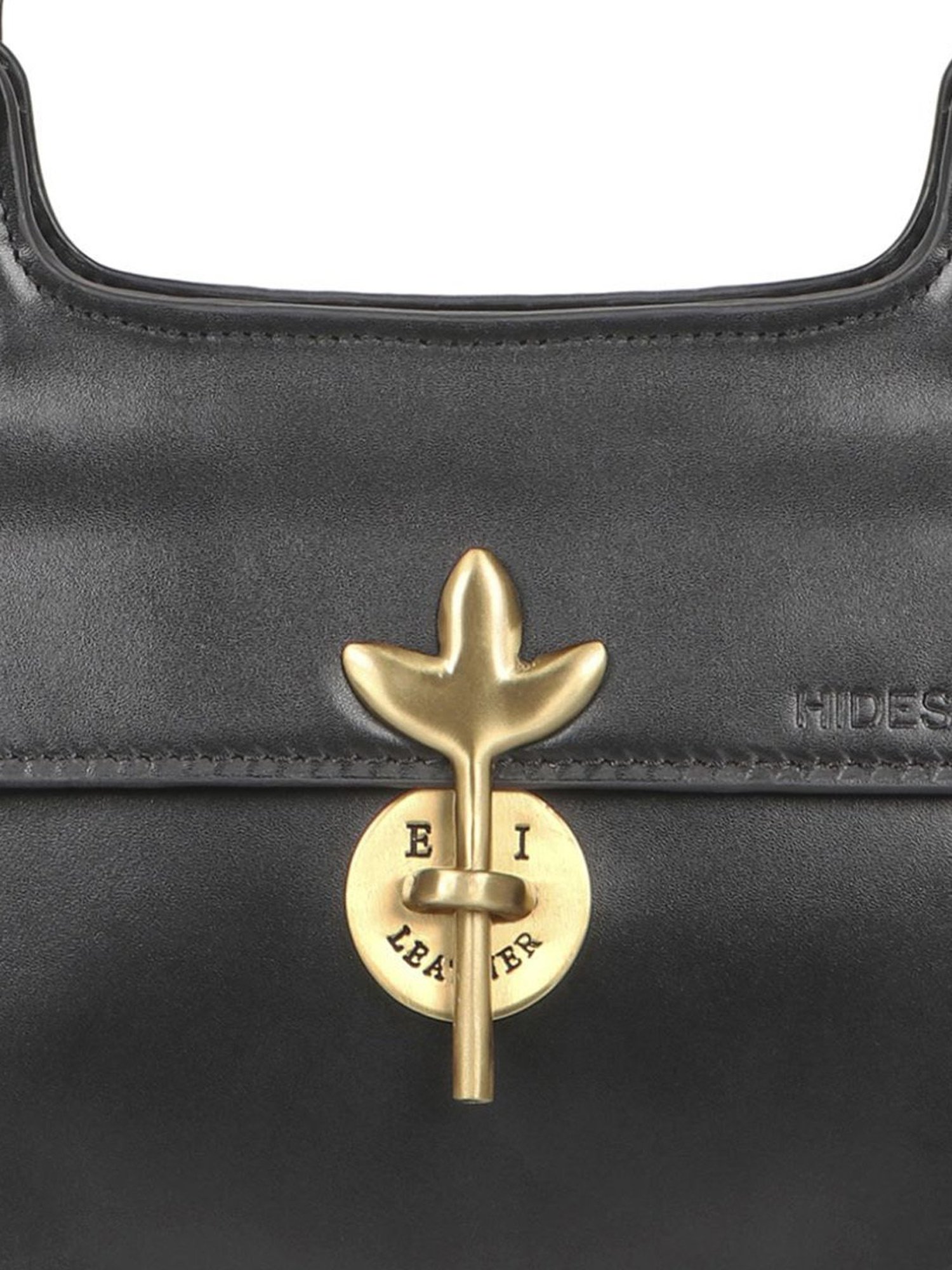 Hidesign EI Preserve 04 Black Leather Solid Hobo Shoulder Handbag