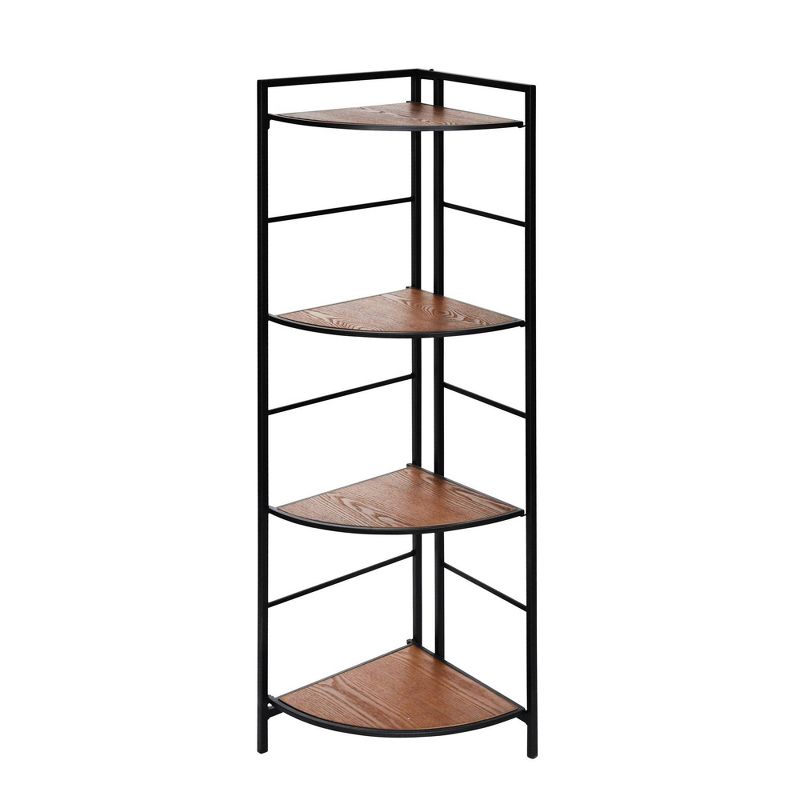 50" Metal/Wood 4 Tier Folding Corner Shelf Multi - Sagebrook Home