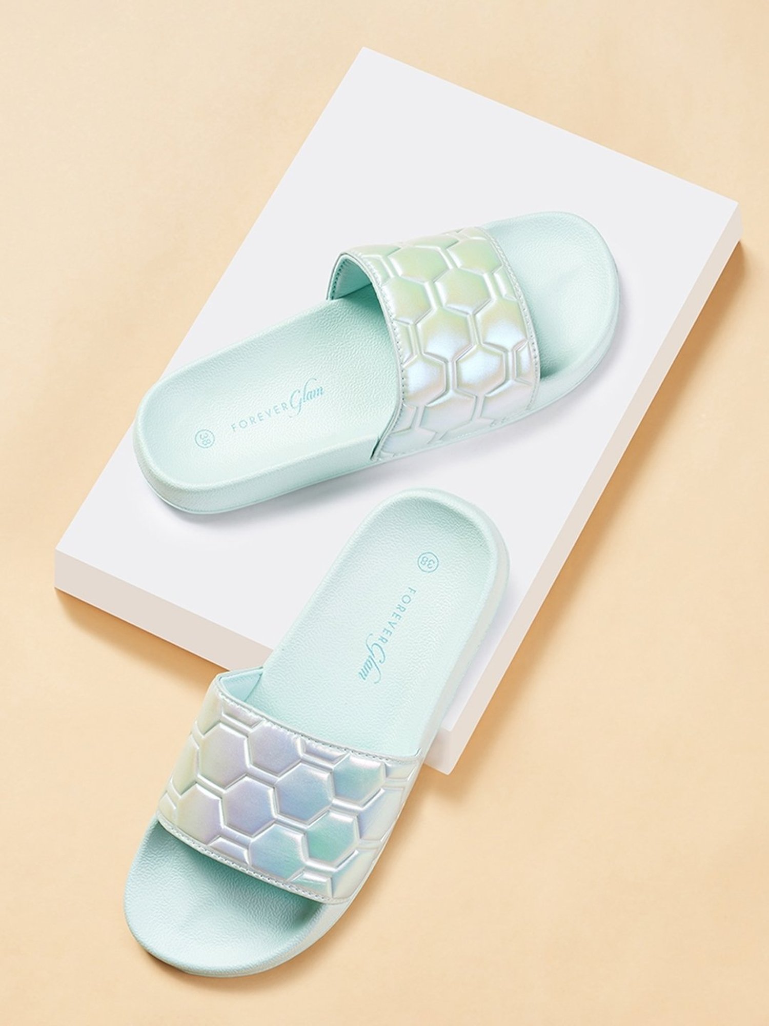 Forever Glam by Pantaloons Women's Blue Slides