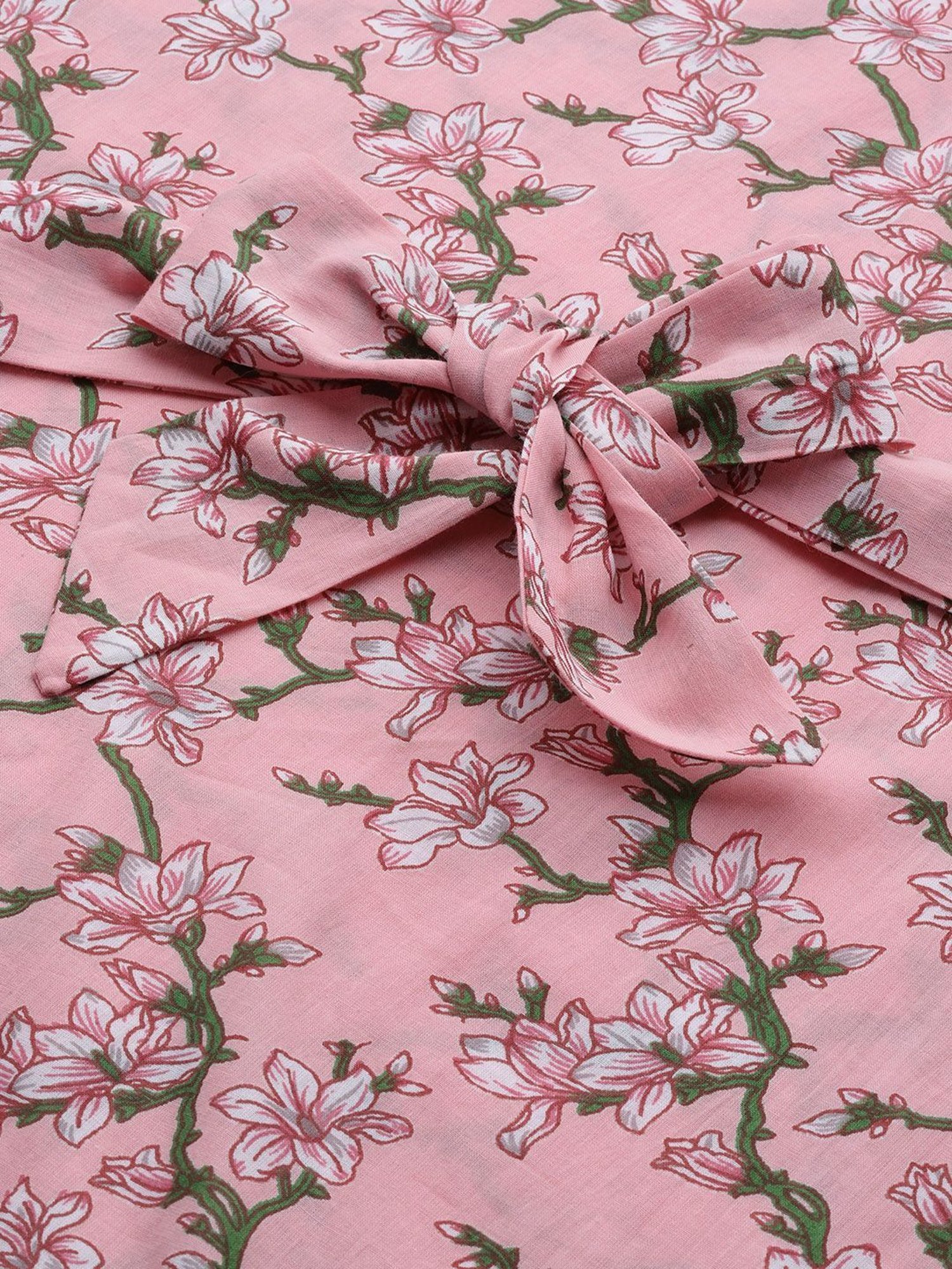 Prakrti Pink Cotton Printed Kaftan