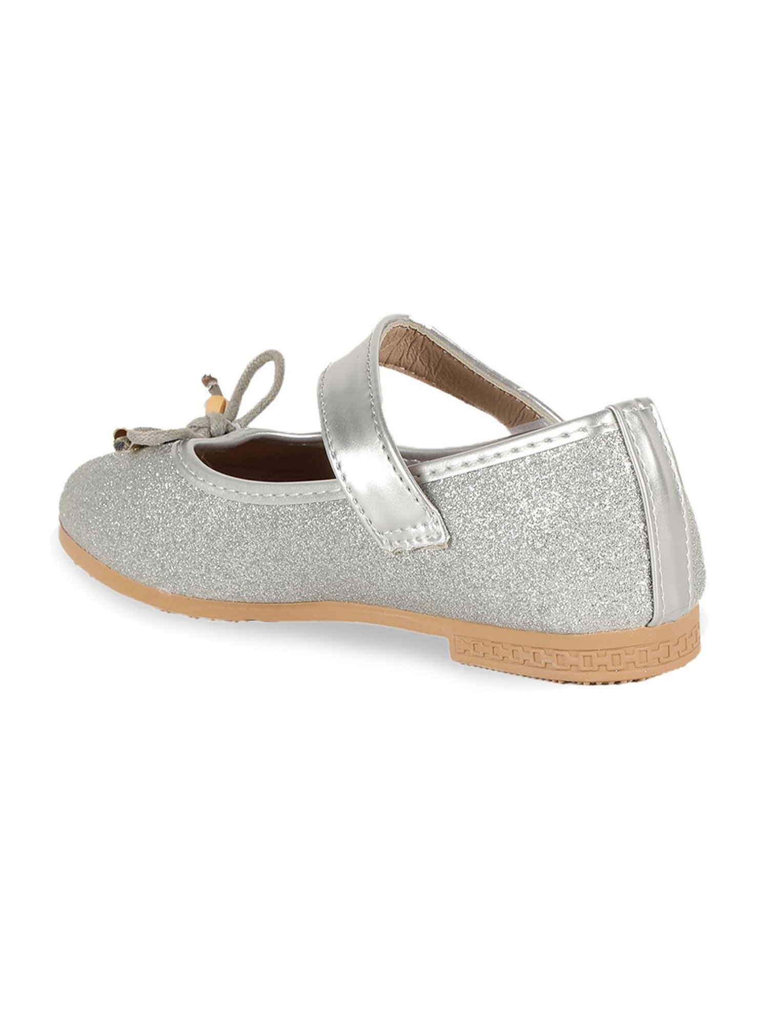 Passion Petals Kids Silver Mary Jane Shoes