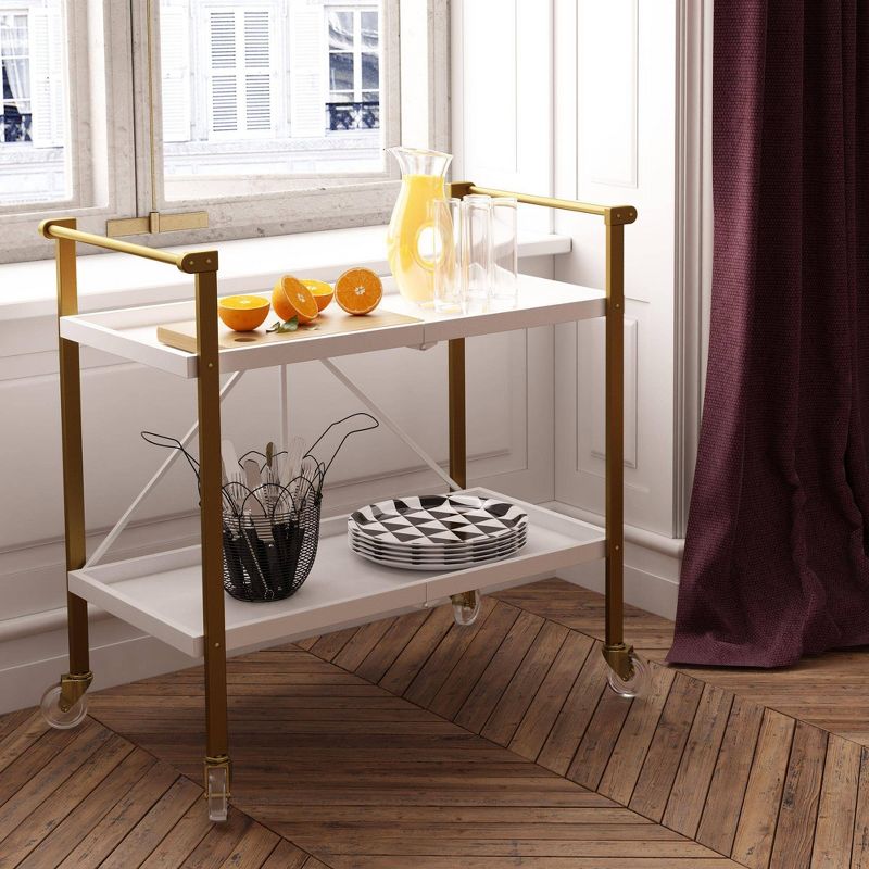 Trevia Folding Cart White - CosmoLiving by Cosmopolitan