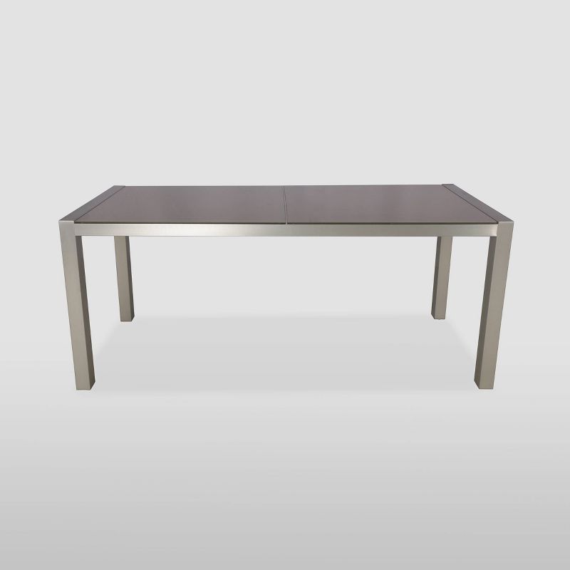 Rowan Rectangle Aluminum Dining Table - Silver - Christopher Knight Home