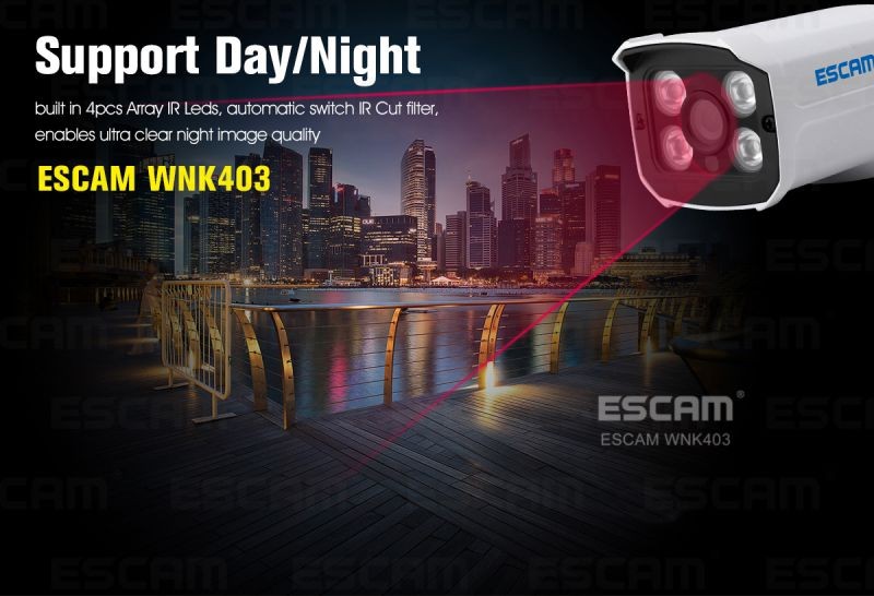 ESCAM WNK403 4CH WiFi NVR Kit P2P 1080P Access Point Outdoor IR Night Vision IP Camera System