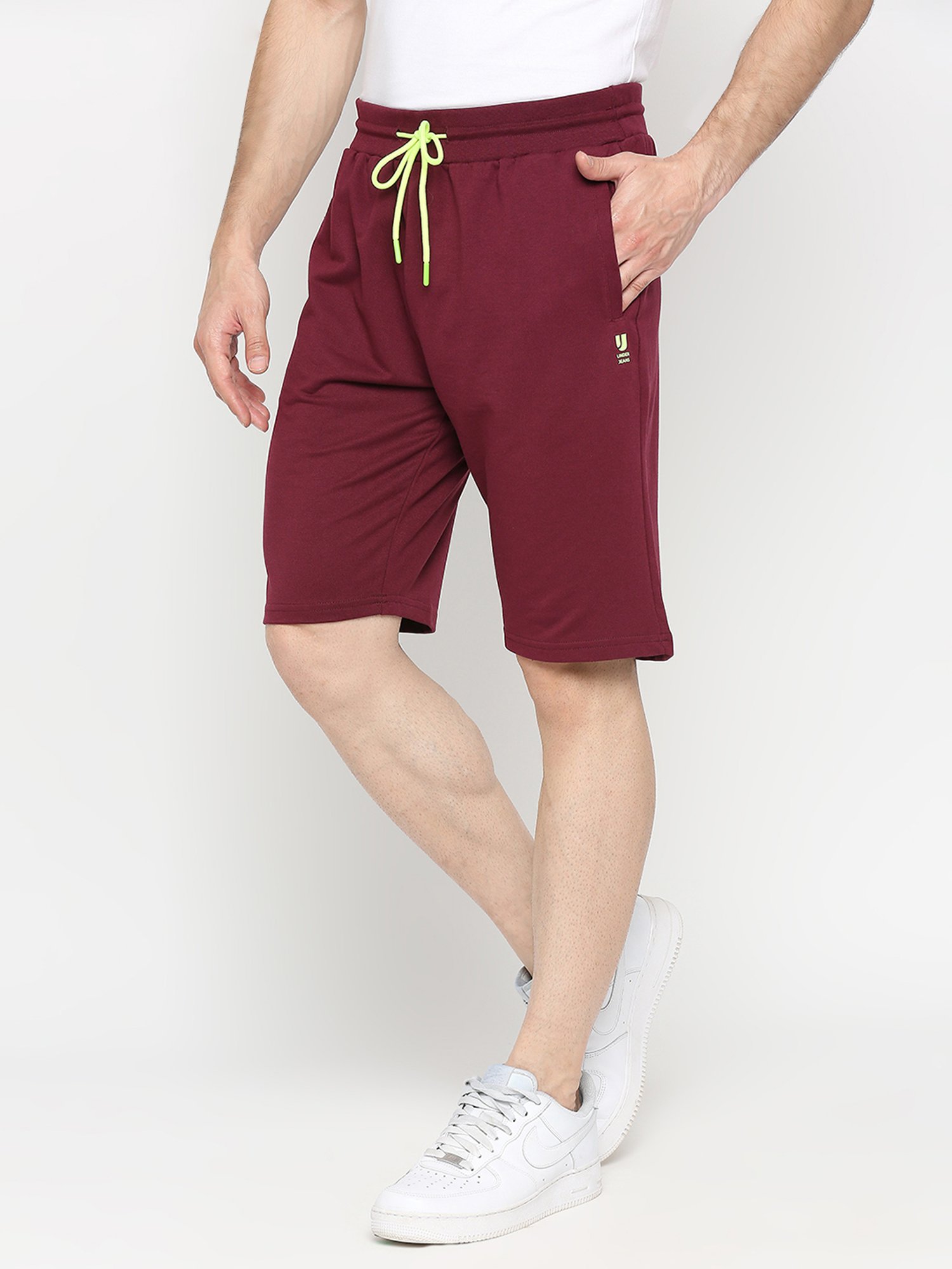 UnderJeans by Spykar Wine Regular Fit Shorts