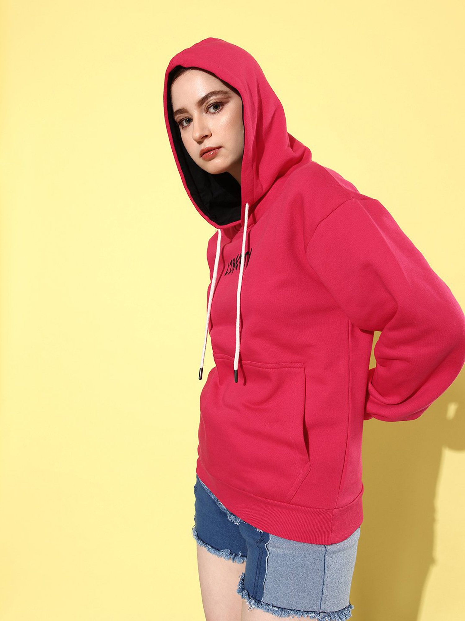 Difference of Opinion Pink Fleece Graphic Print Oversized Sweatshirt