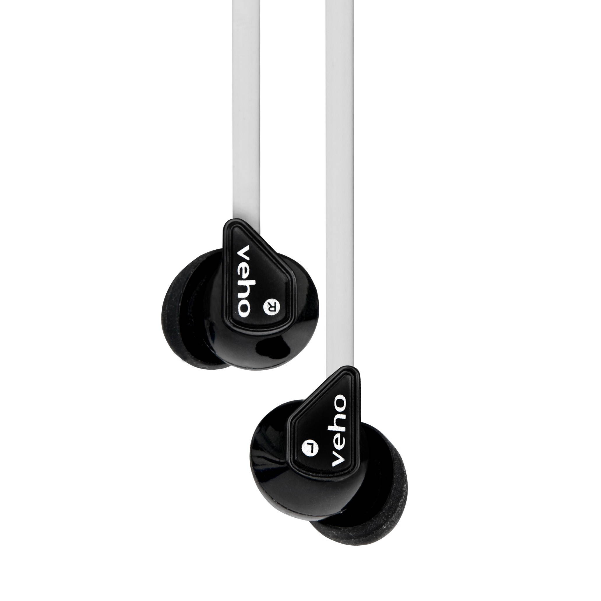 Veho Z-1 In-Ear Headphones Stereo Earbuds With Noise Isolation and Anti-Tangle Cable (White)