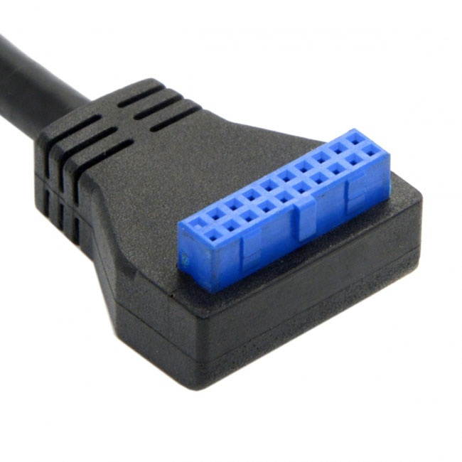 FVH USB 3.0 Single Port A Female Screw Mount Type to Up Angled Motherboard 20pin Header Cable 90 Degree U3-384-UP