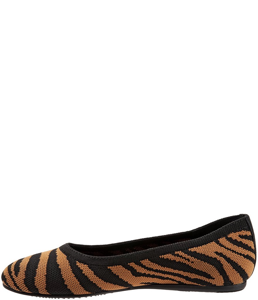 SoftWalk Sonora Tiger Print Knit Ballerina Flats