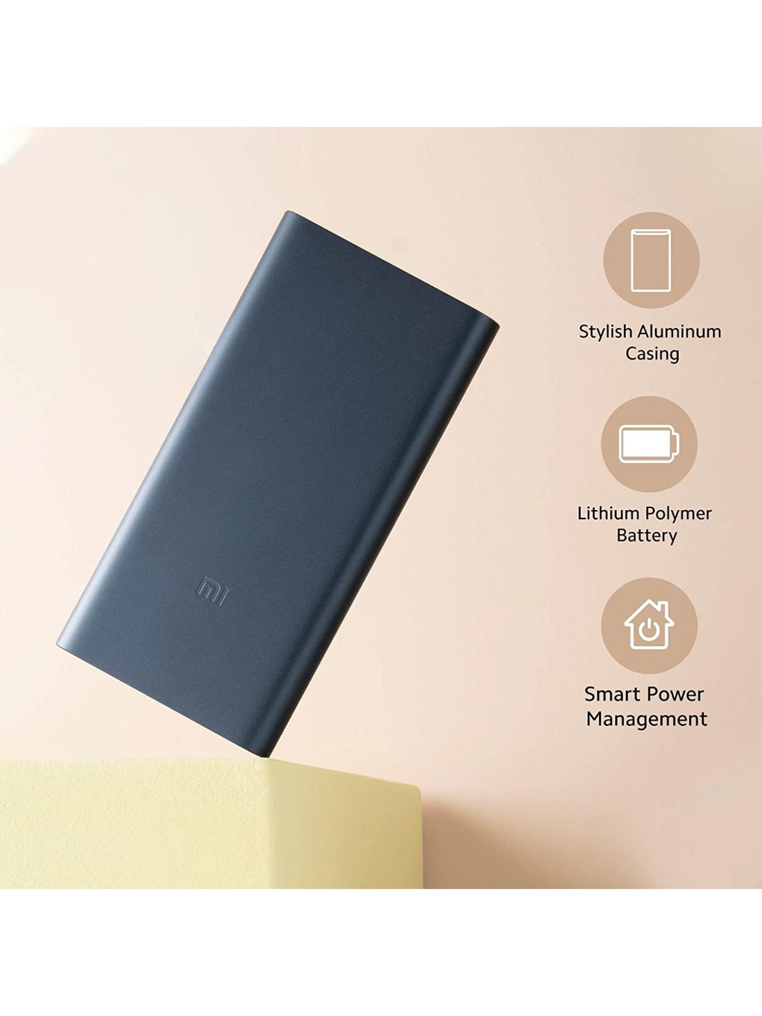 MI 10000mAh 3i Power Bank Dual Input(Micro-USB and Type C) Output Ports 18W Fast Charging (Black)