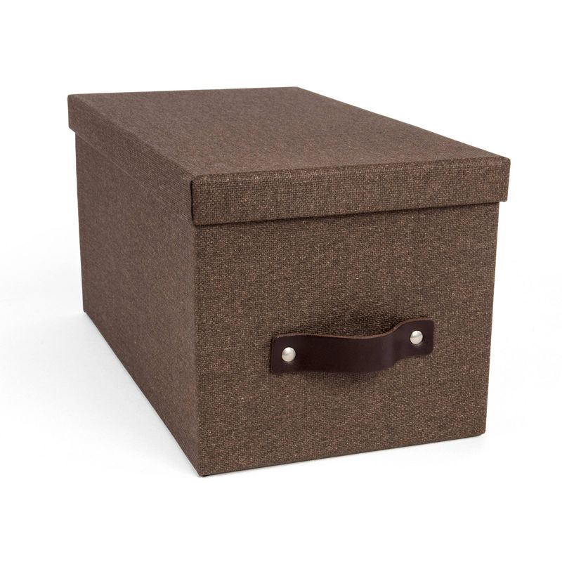 Set of 3 Silvia Canvas Media Box Dark Brown - Bigso Box of Sweden