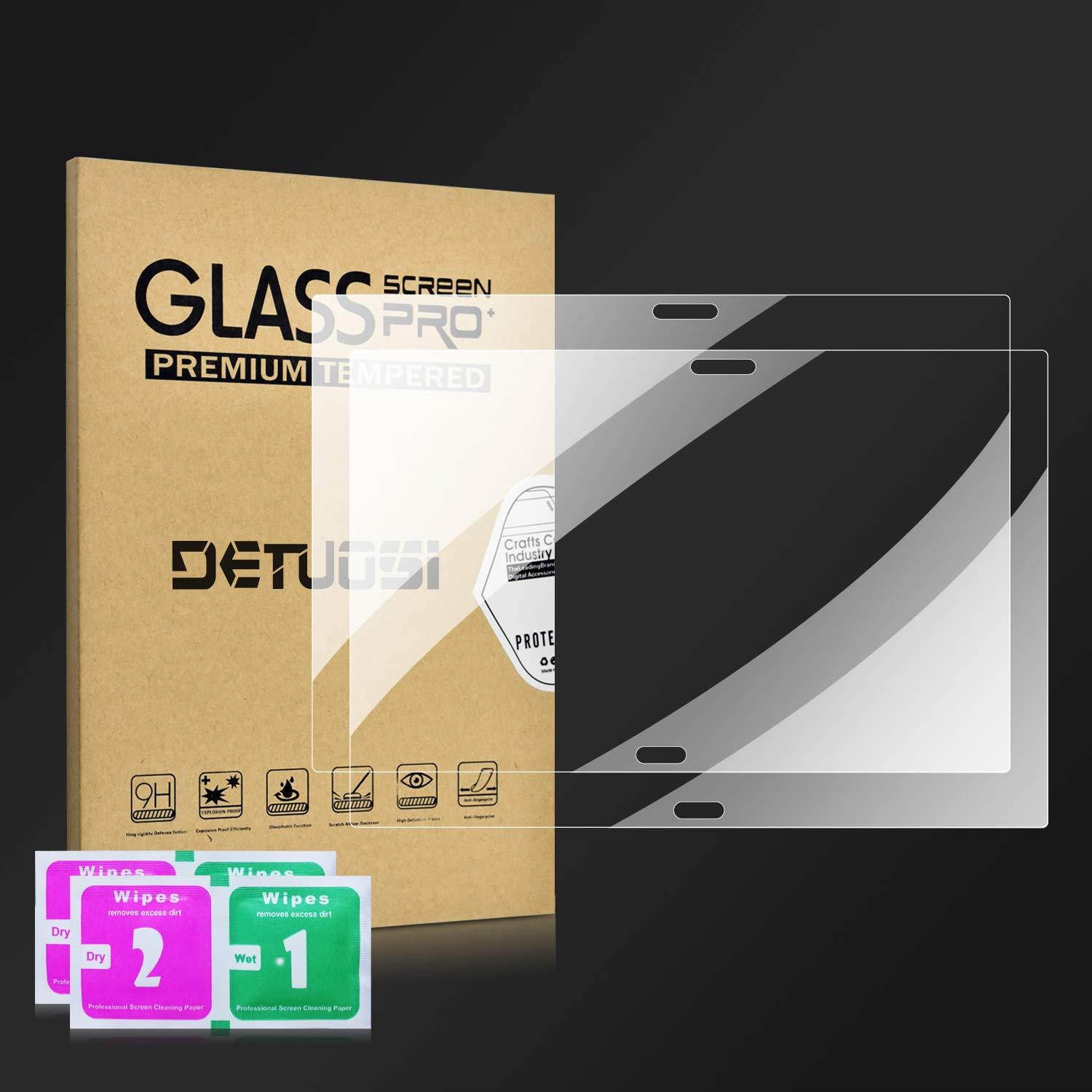 [2 Pack] Tempered Glass Screen Protector for Lenovo Tab 4 Plus 10"(NOT Lenovo Tab 4 10") DETUOSI Screen Protector for Lenovo Tab 4 10" Plus Anti Explosion Scratch Resist Bubble Free Function