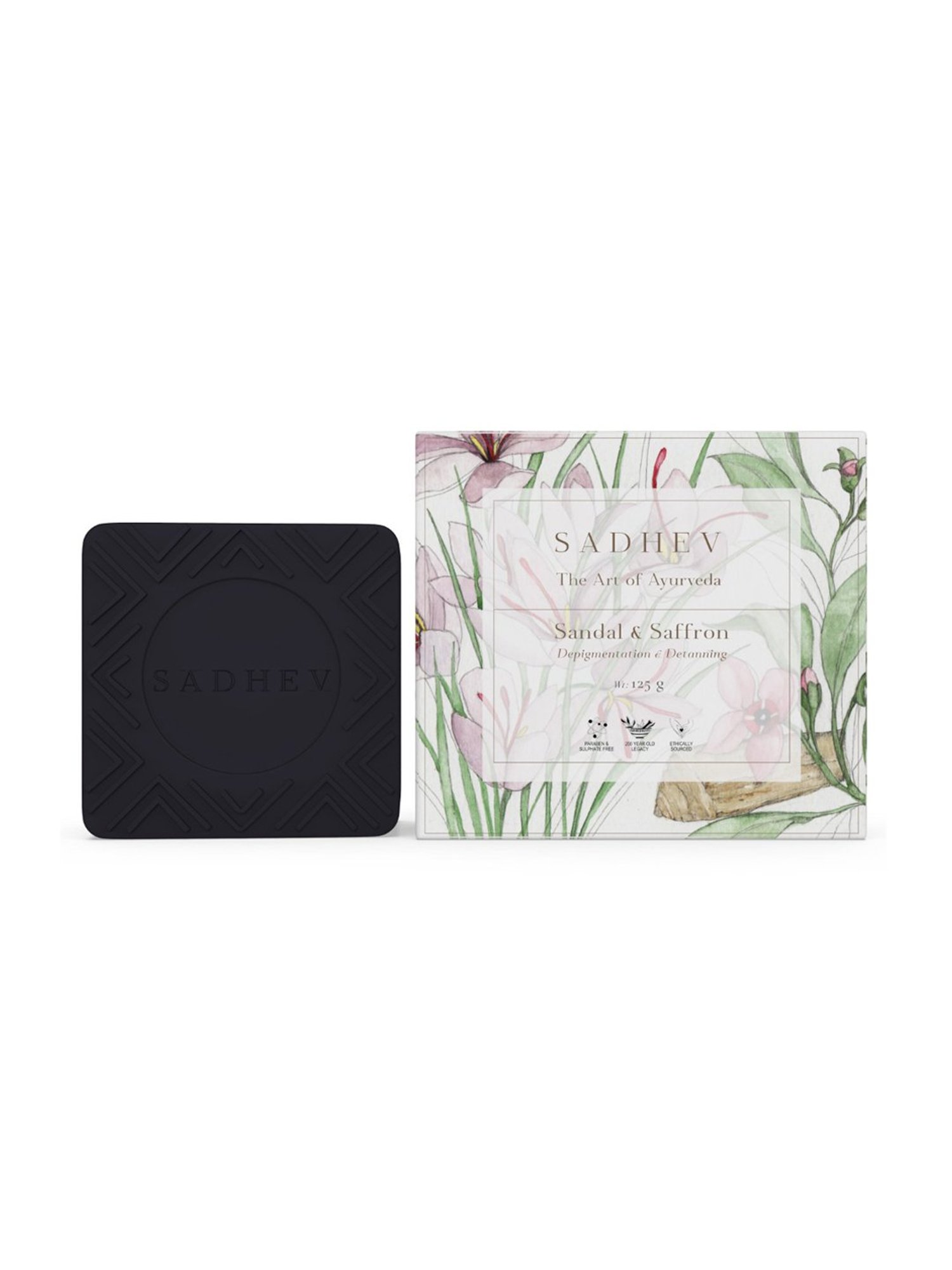 SADHEV The Art Of Ayurveda Sandal & Saffron Soap - 125 gm