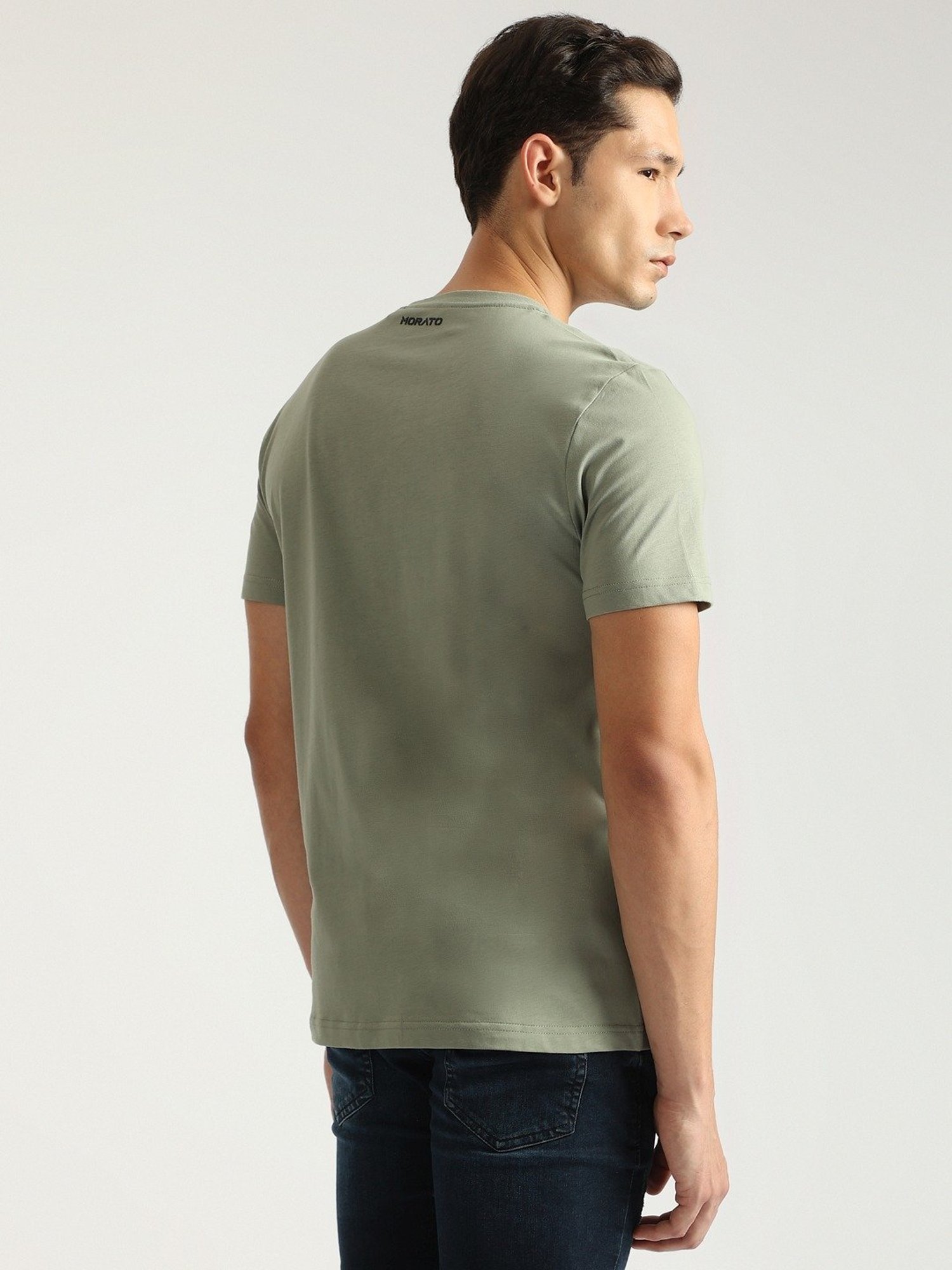 Antony Morato Green Pure Cotton Regular Fit Printed T-Shirt