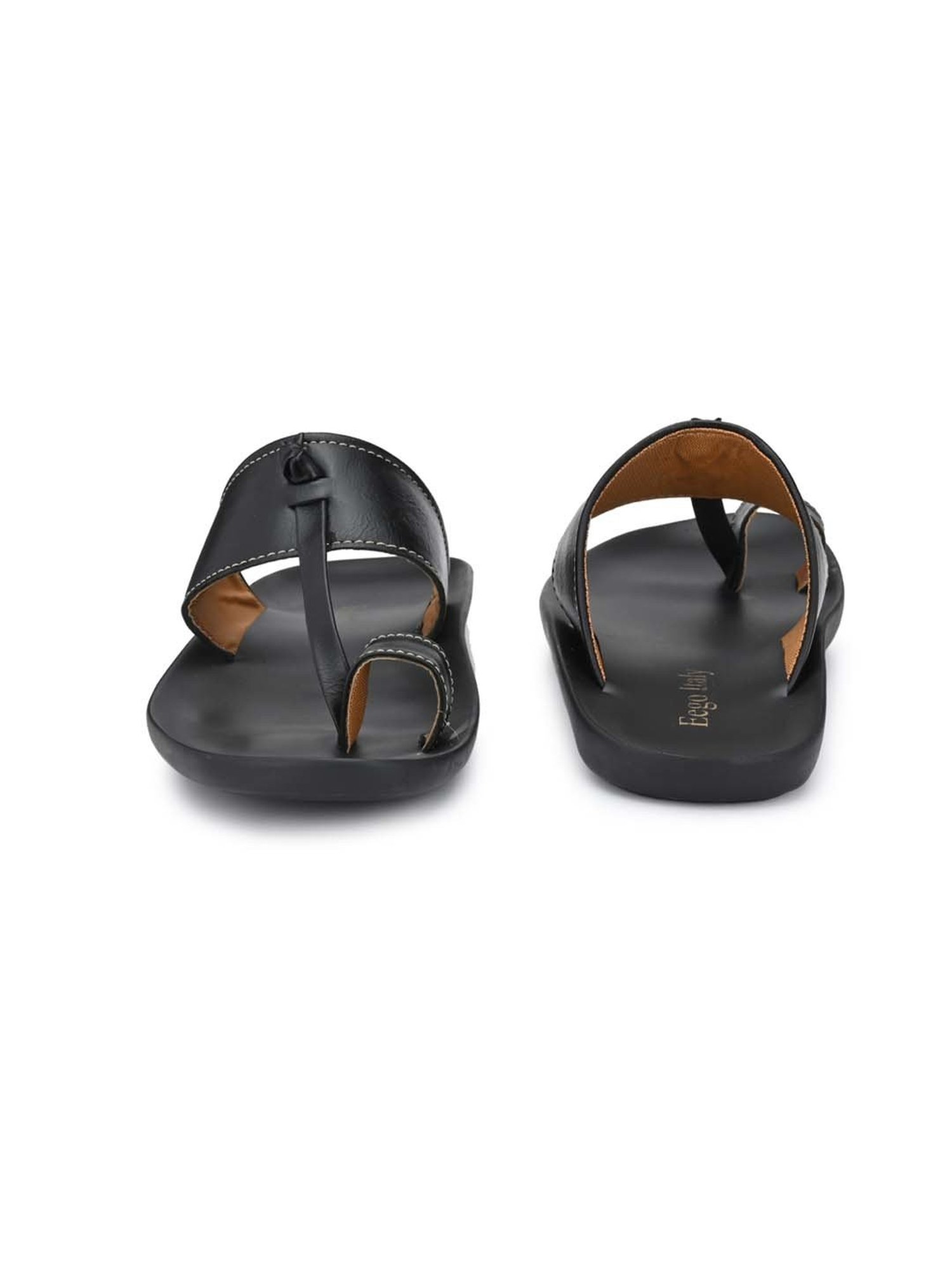 Eego Italy Men's Black Toe Ring Sandals