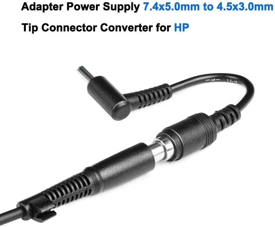 [3 Pack] LvPowA+ Tip Adapter Connector Converter 7.4x5.0mm to 4.5x3.0mm for HP Stream Spectre Pavilion Envy Elitebook Split Chromebook; DC Dongle for HP Laptop Charger Replacement Power Supply