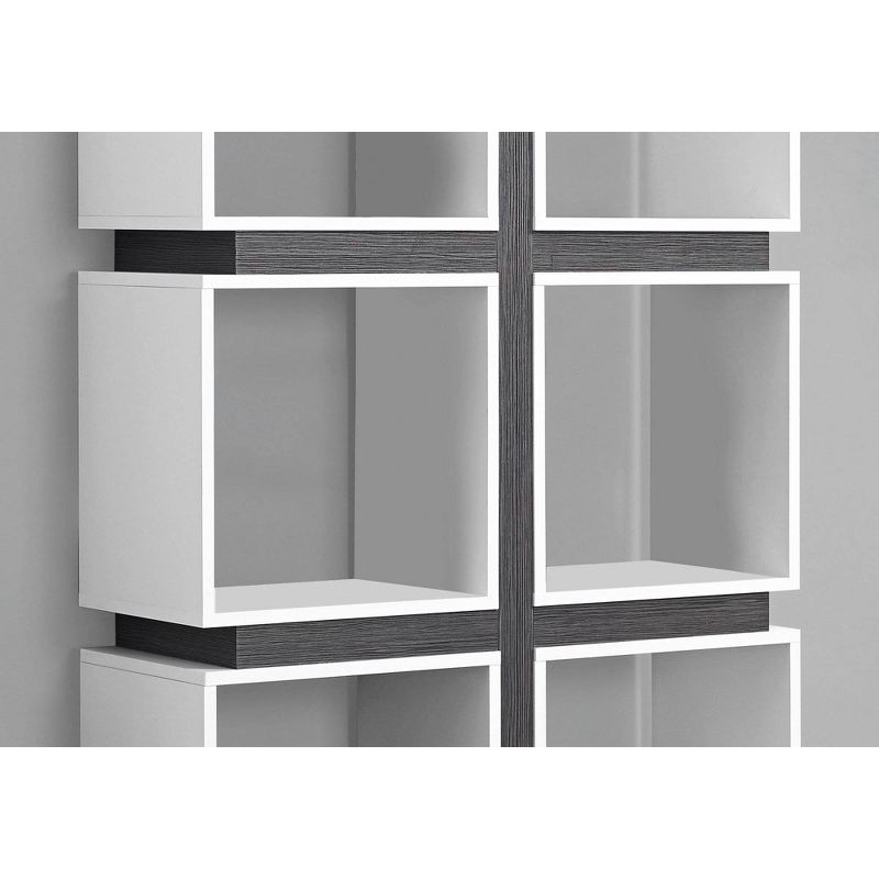 71" Hollow Core Bookcase - White/Gray - EveryRoom