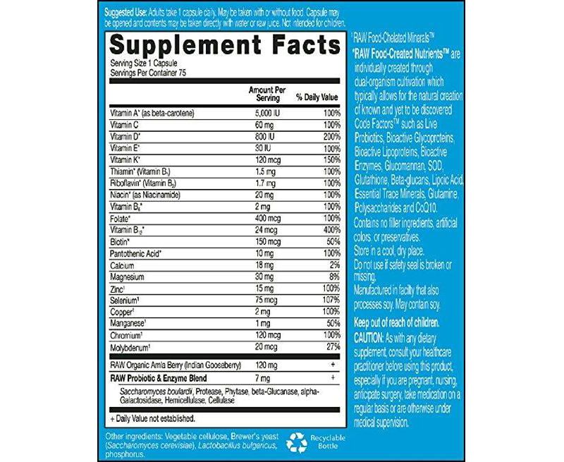 Garden of Life Multivitamins Vitamin Code Raw One for Men Capsule 75ct.