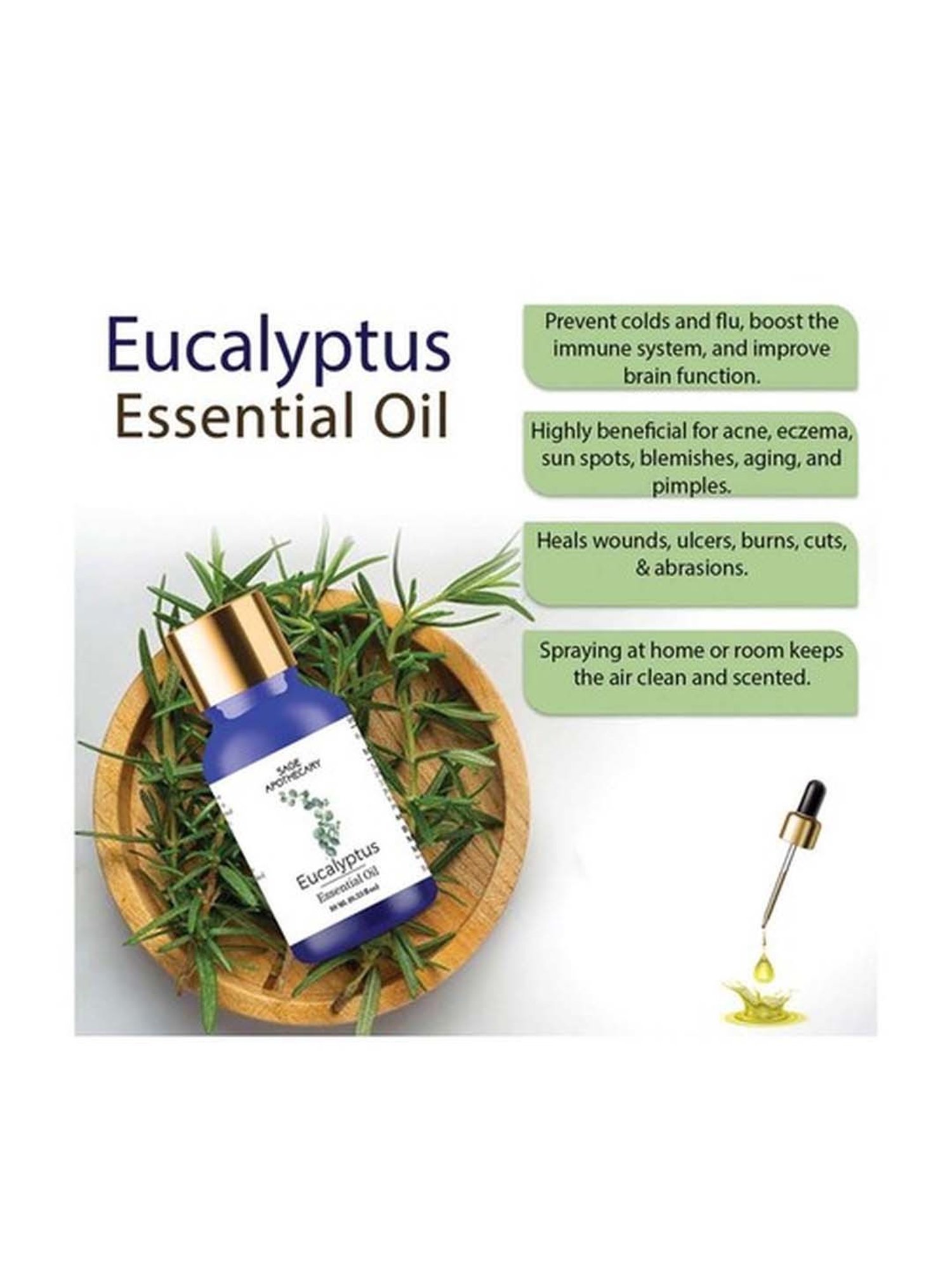 Sage Apothecary Eucalyptus Essential Oil - 10 ml