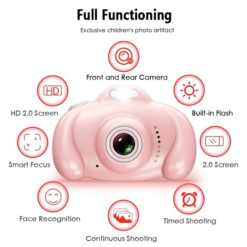 16.0 Mega Pixel Dual-Camera 2.0 inch Screen Cartoon HD Digital SLR Camera for Children