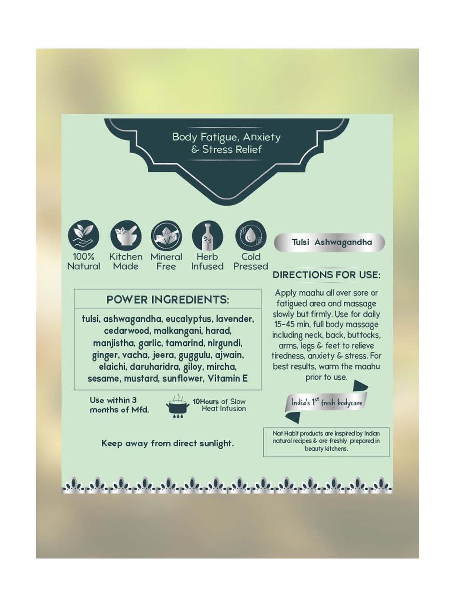 Nat Habit Pure Tulsi Ashwagandha Maahu - 100 ml