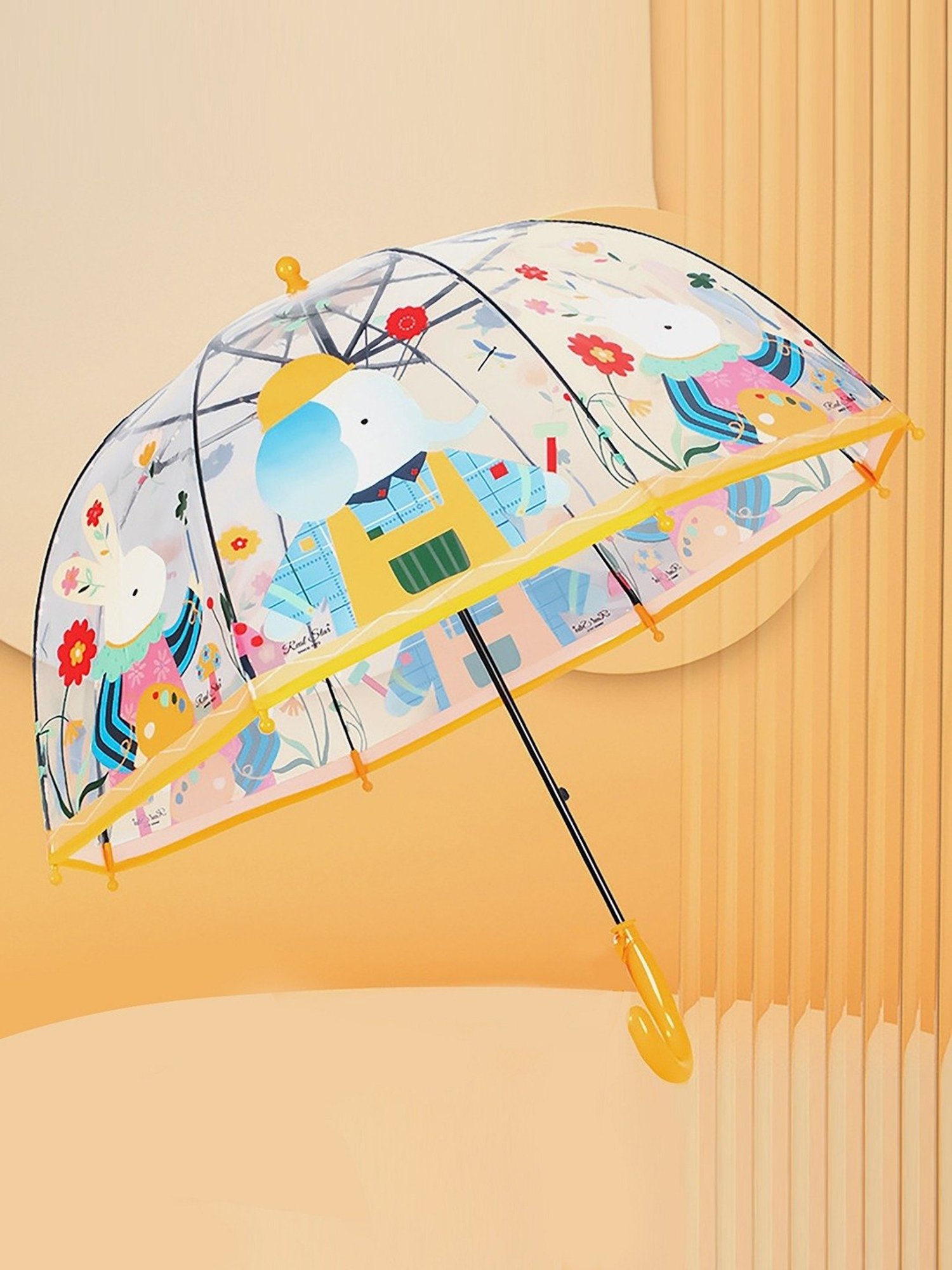 Little Surprise Box Yellow Polyester Printed 2 Fold Umbrella