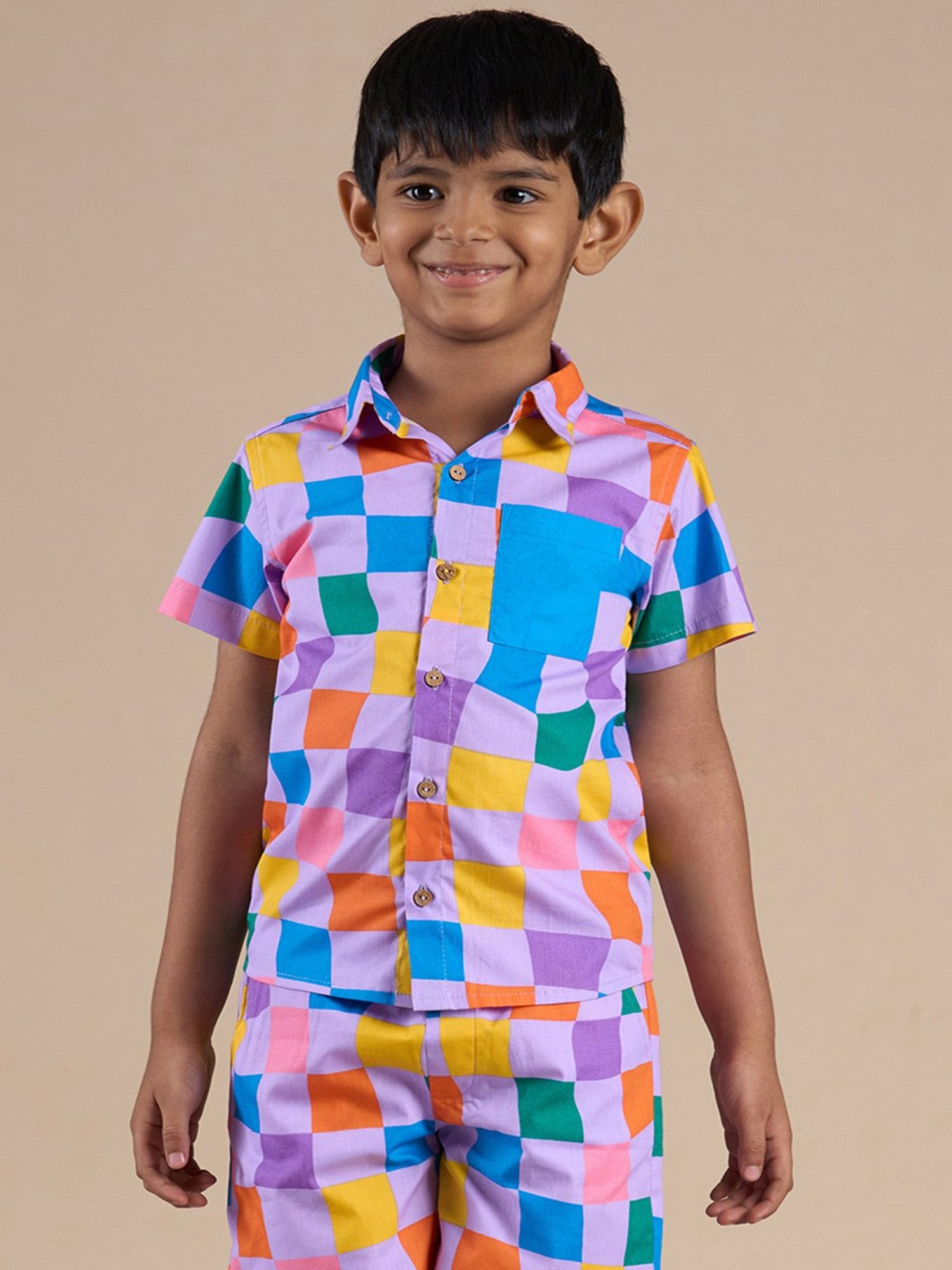 Lil Drama Kids Multicolor Checks Shirt