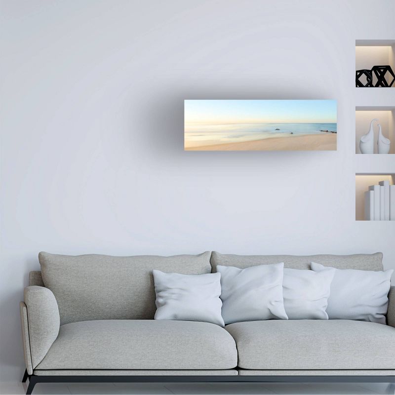 8" x 24" James McLoughlin 'Beachscape Panorama II' Unframed Wall Canvas - Trademark Fine Art
