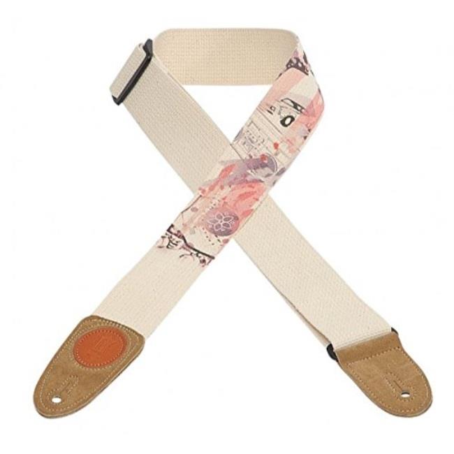 levy's leathers 2" cotton guitar strap with urbanstyle design print, suede ends, and triglide adjustment mssc8u003