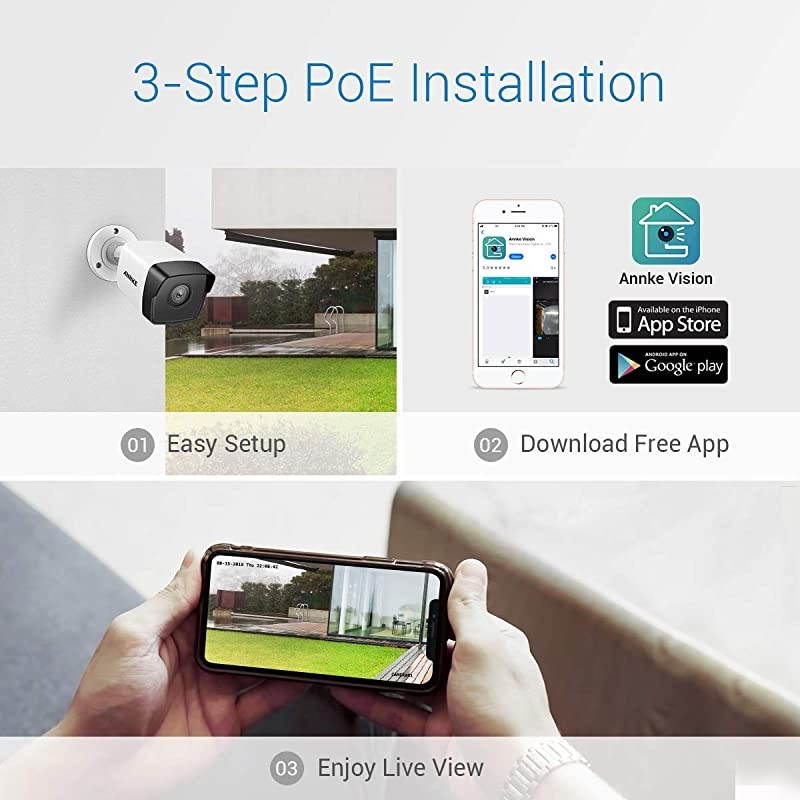 H500 8CH Bullet PoE Home Security Camera System with 6MP H.265+ ONVIF NVR, 4X 5MP Outdoor CCTV IP Camera,100ft EXIR 2.0 Colour Night Vision, IP67 Weatherproof, Easy Remote Access, 2TB HDD