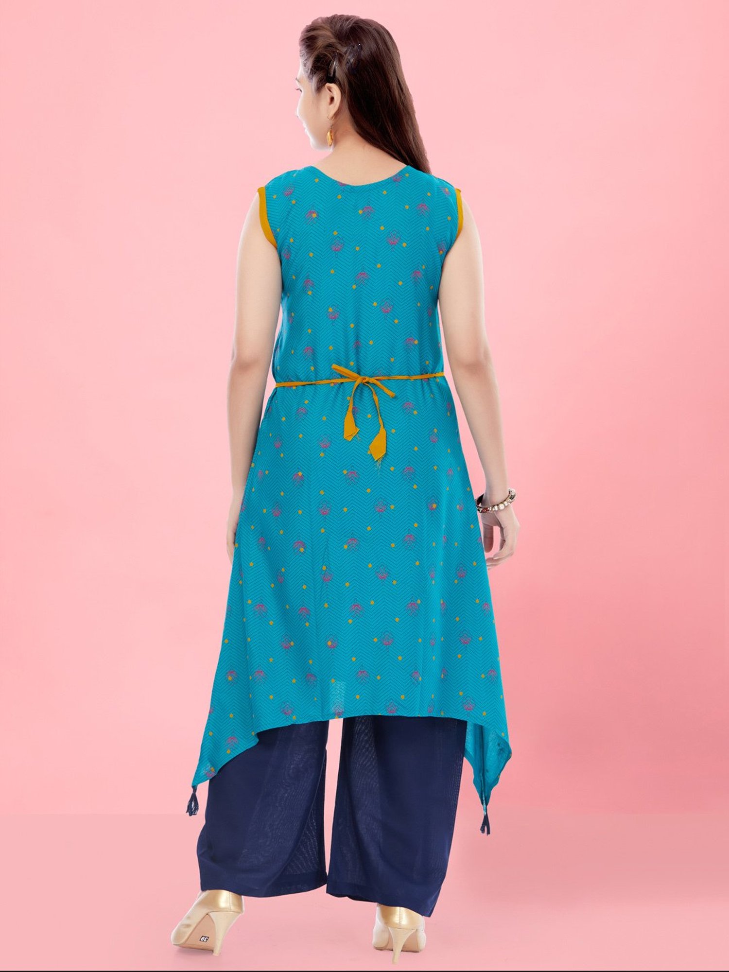 Aarika Kids Blue Printed Kurta