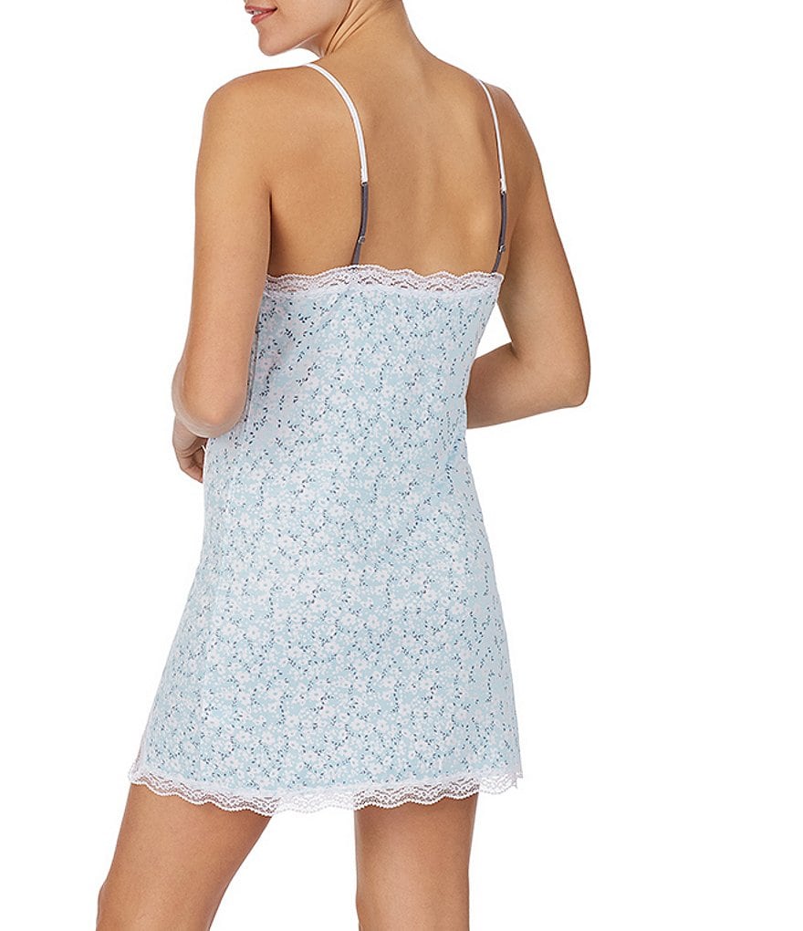 Papinelle Dot Print Modal Pleat Front Nightgown